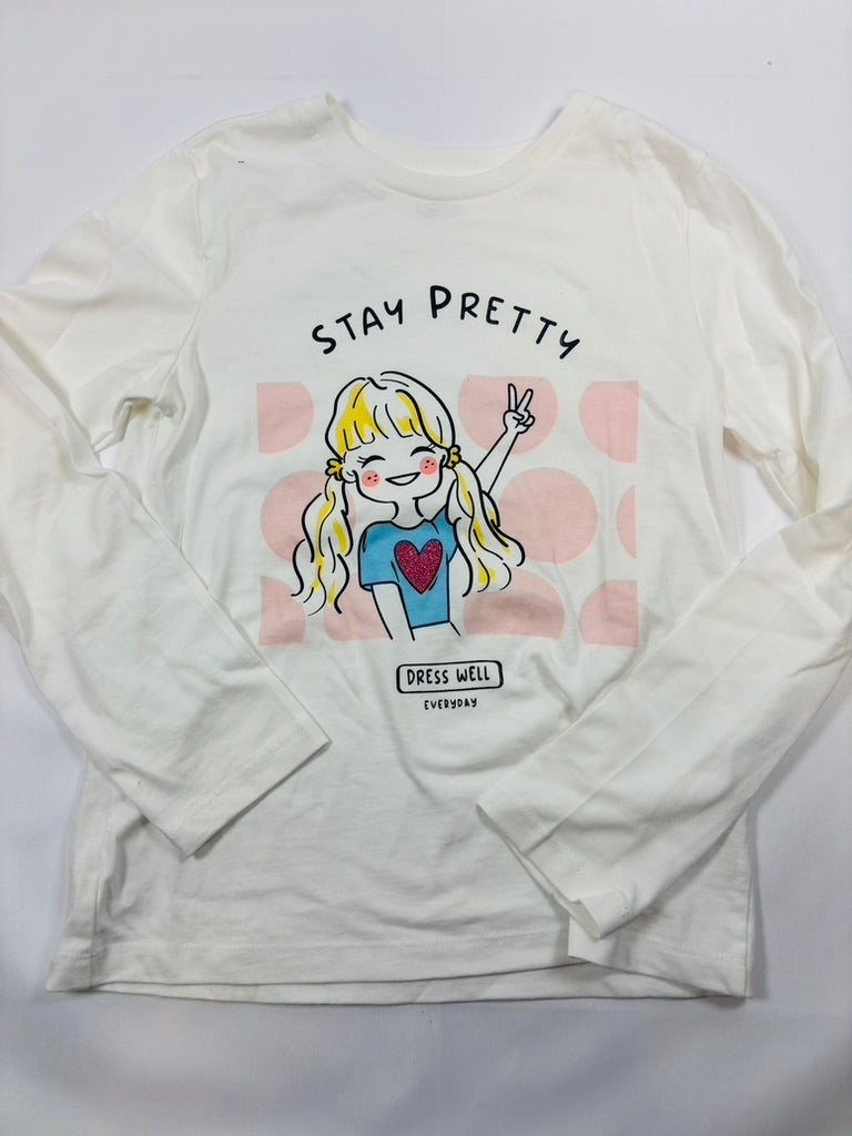 T-shirt manches longues blanc fille 134 - OVS