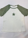 T-shirt Blanc et Vert Uni – Fille – 146