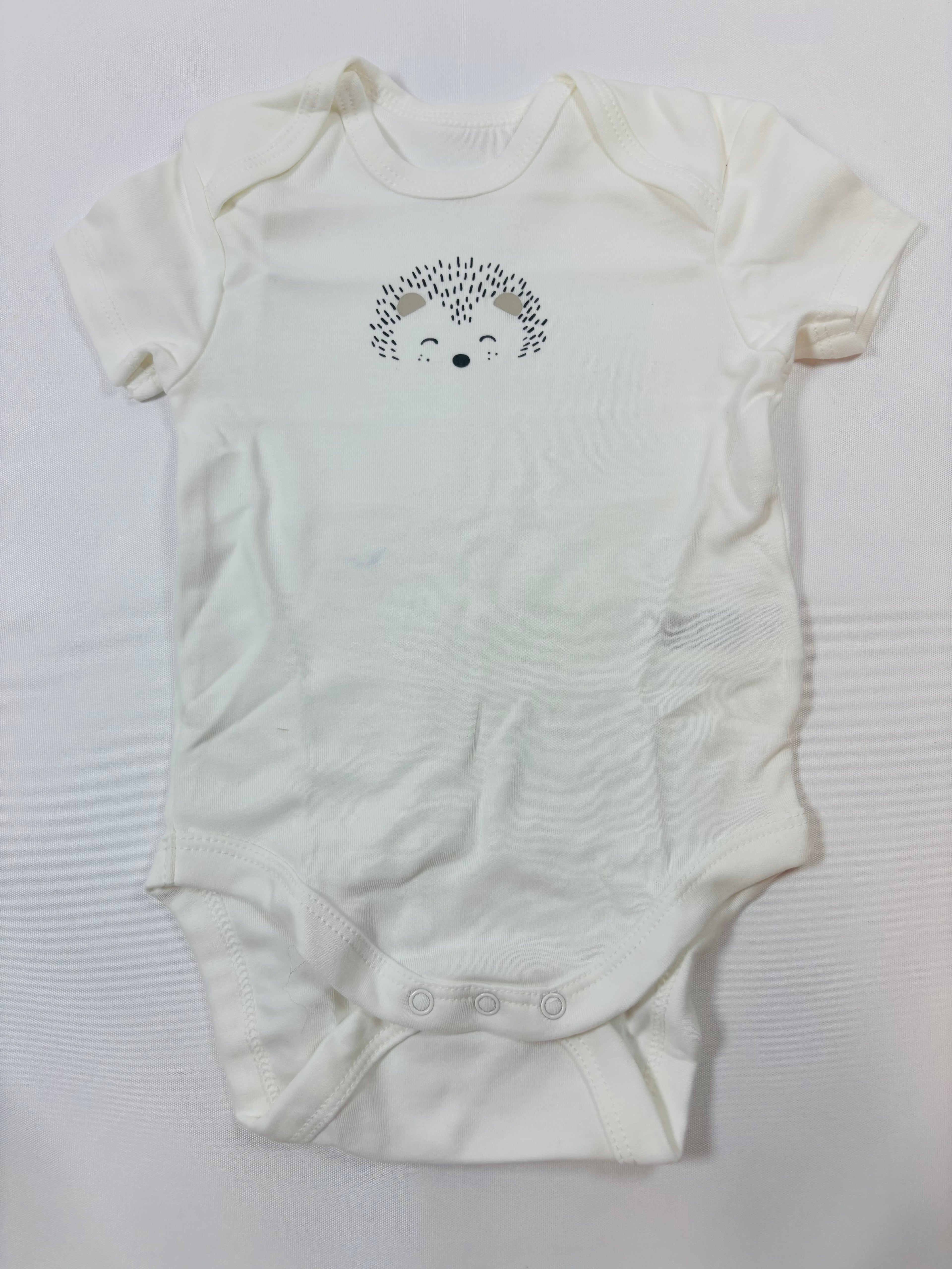 Body blanc motif hérisson – Unisexe – 68