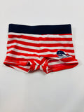 Maillot de bain rayé rouge et blanc garçon Migros – Taille 74