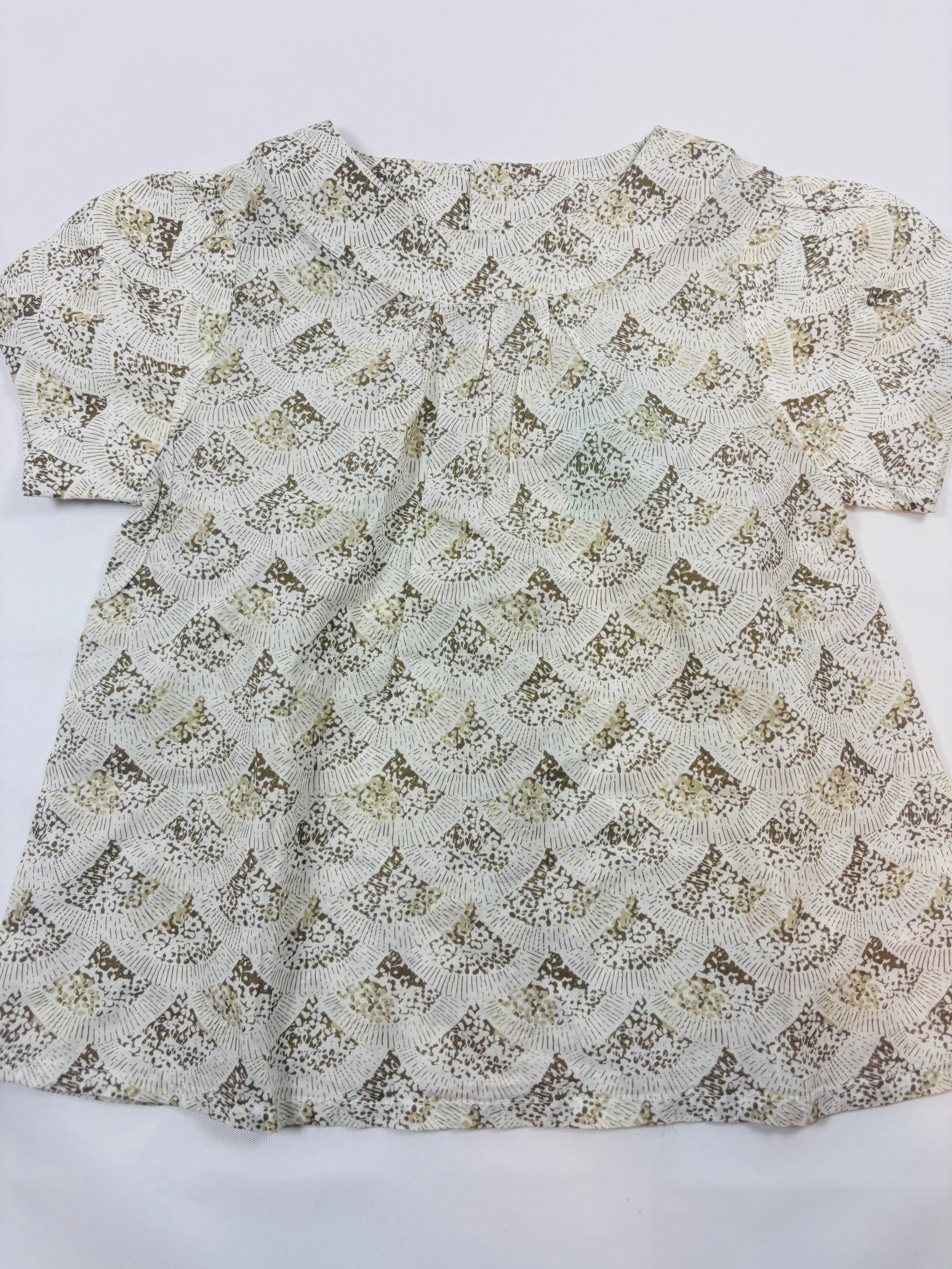 T-shirt beige et brun uni – Obaibi – Fille taille 98