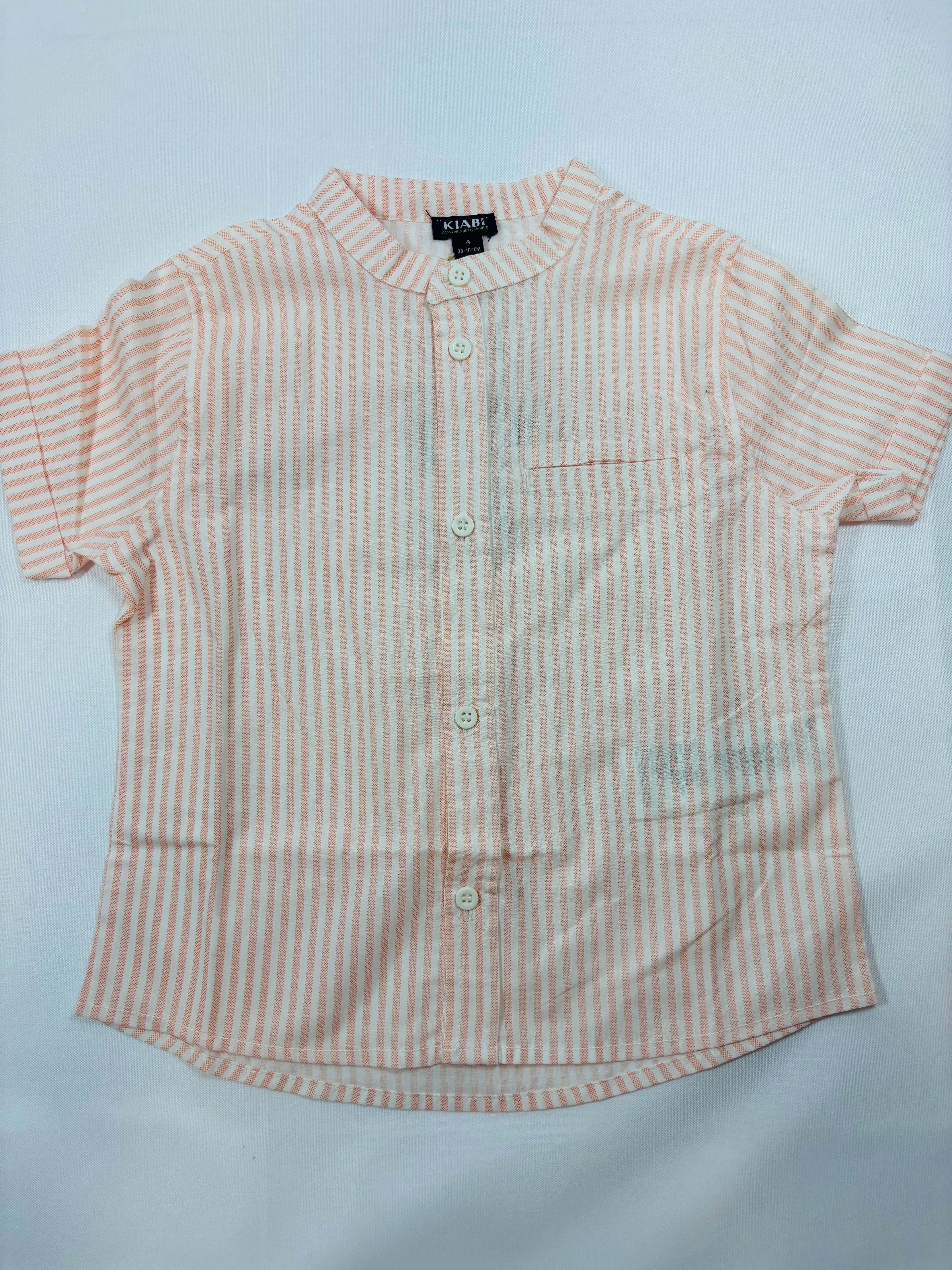 Chemise blanche rayée orange garçon – taille 98/104