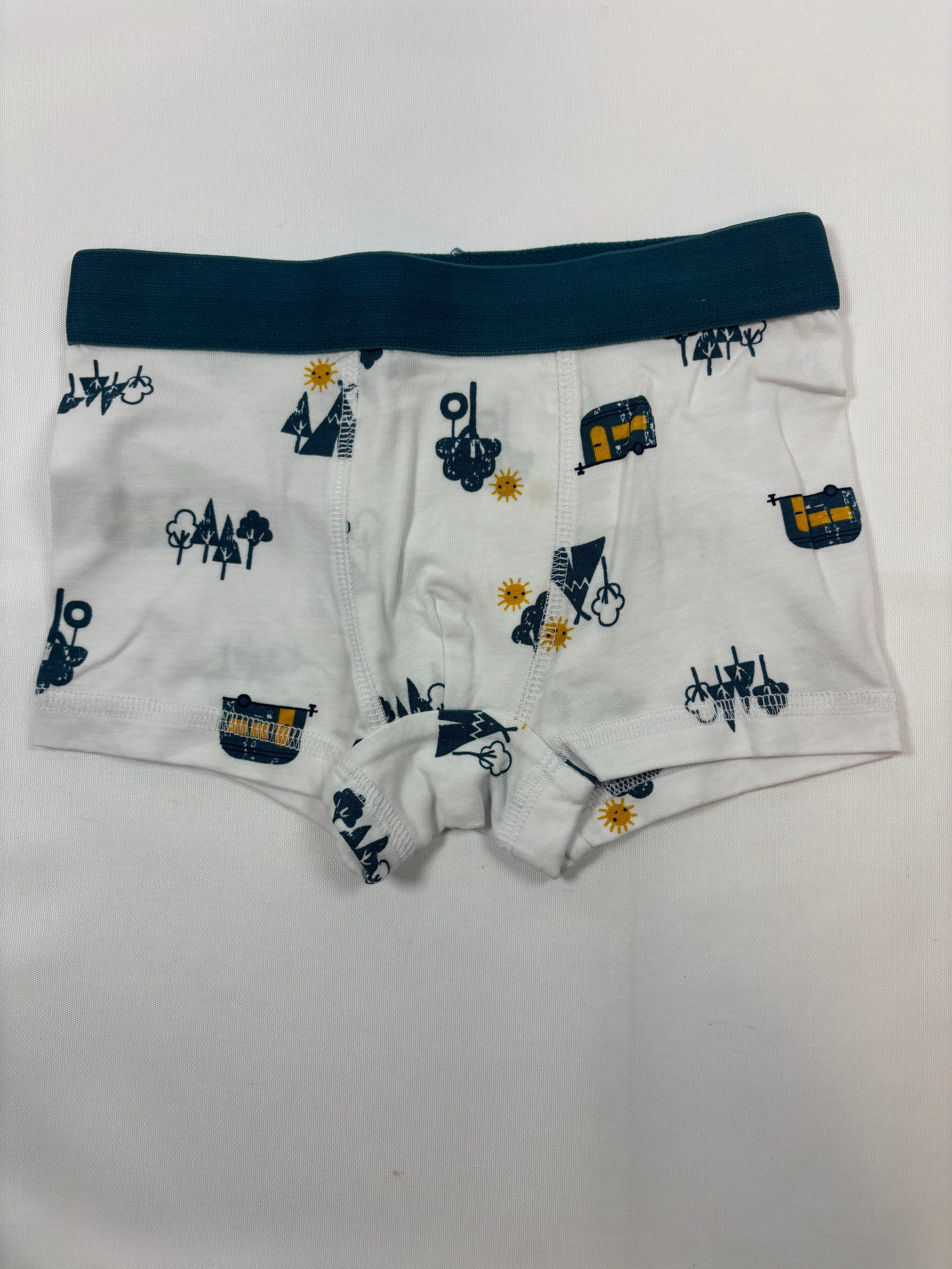 Boxer Blanc Motif Arbre - Garçon 110/116