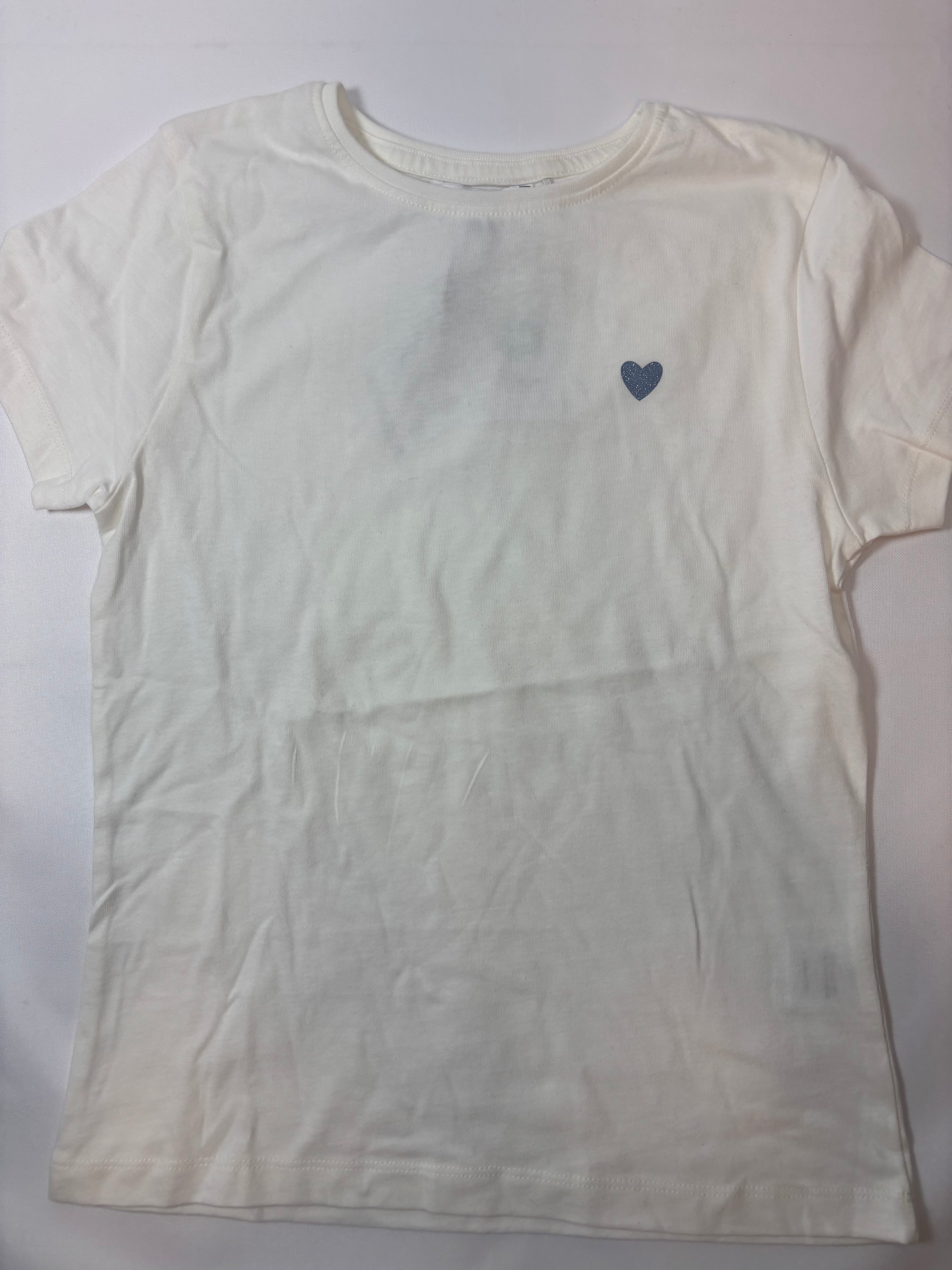 T-shirt blanc uni Smile fille 134-140 neuf
