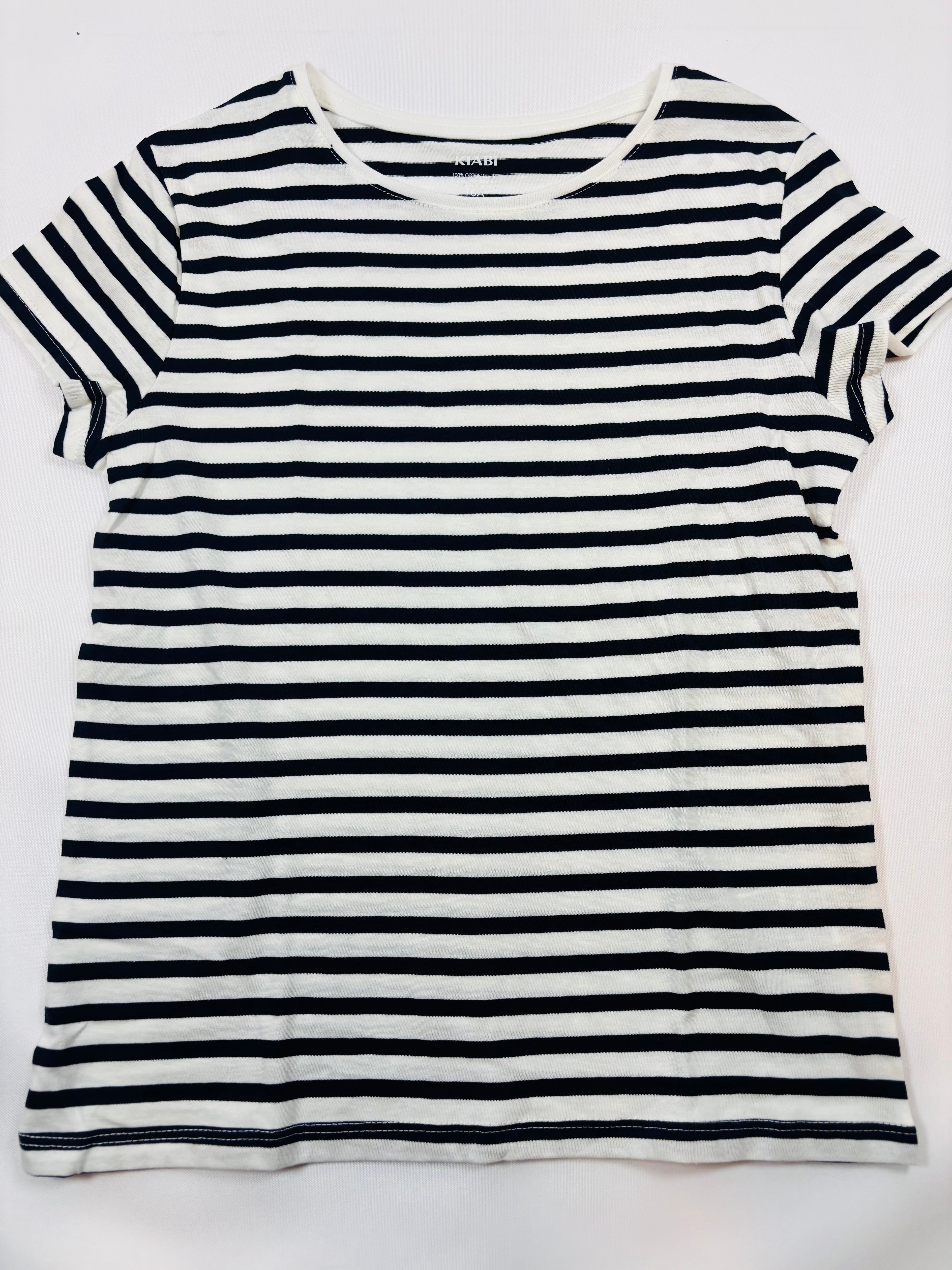 T-shirt rayé blanc et noir - Kiabi - 140