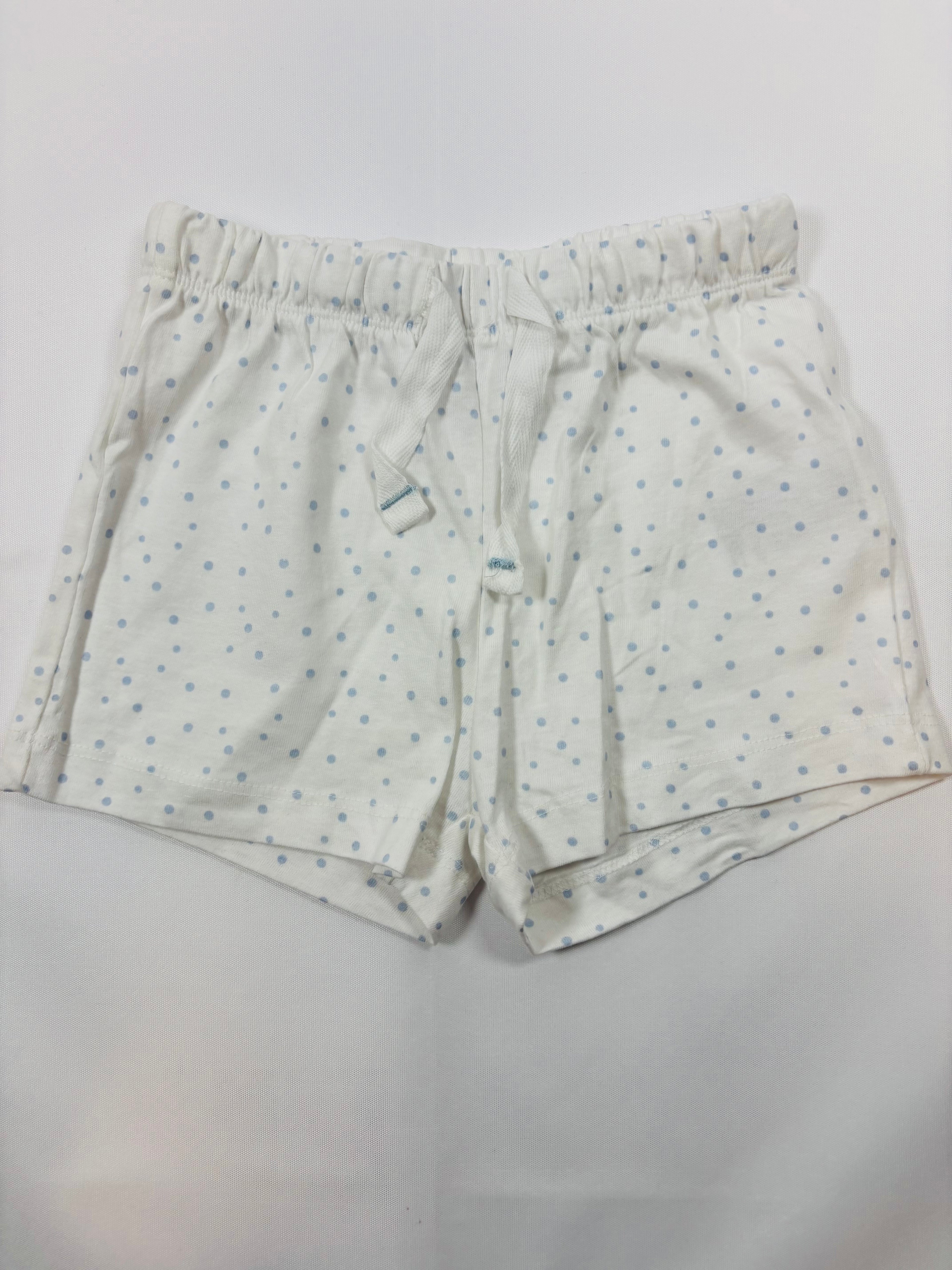 Short blanc à pois bleu fille 98-104 - Lupilu