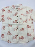 Chemise manches courtes motif tracteur – Blanc 122 (C&A)