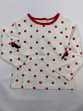 T-shirt manches longues blanc à pois rouges fille – Orchestra – Taille 74