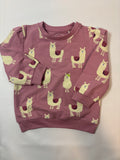 Pull rose motif lama Smile fille – Taille 74