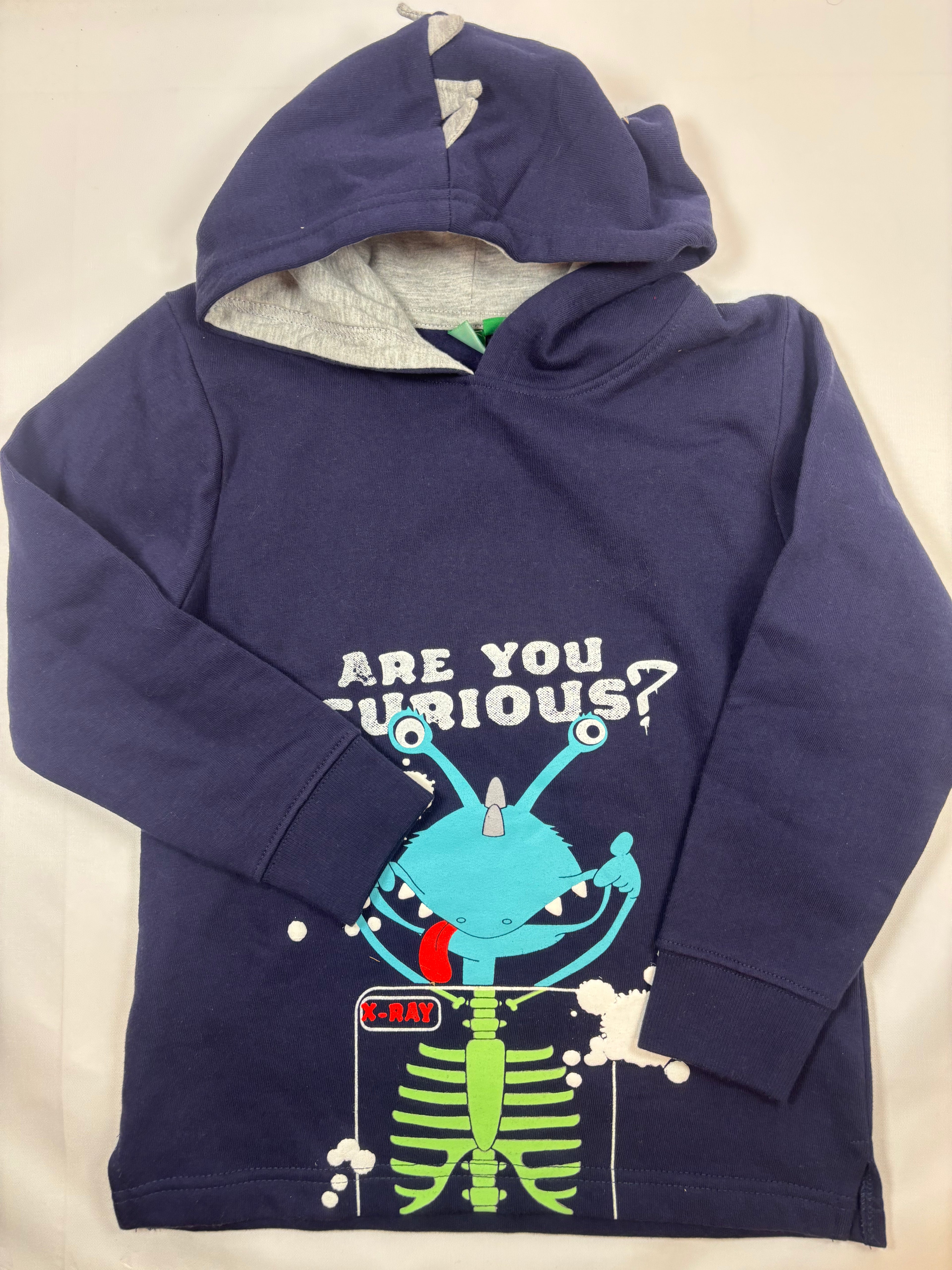 Pull à capuche bleu motif monstre – Bon Bon Boys – Garçon 116