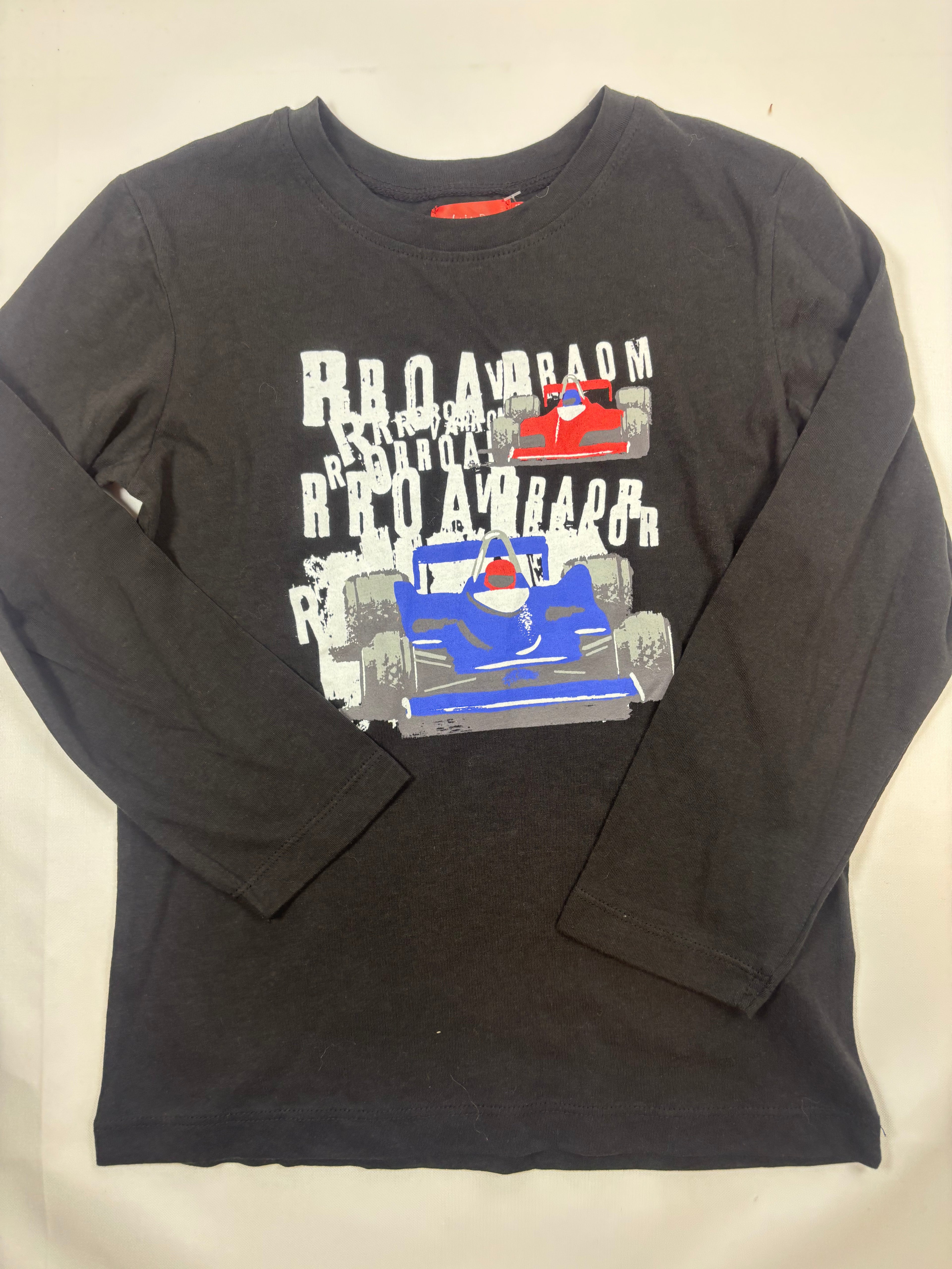 Sweat-shirt noir motif voiture – Tissaia – Garçon 128