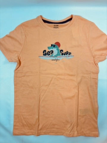 T-shirt orange motif crocodile garçon – taille 146/152