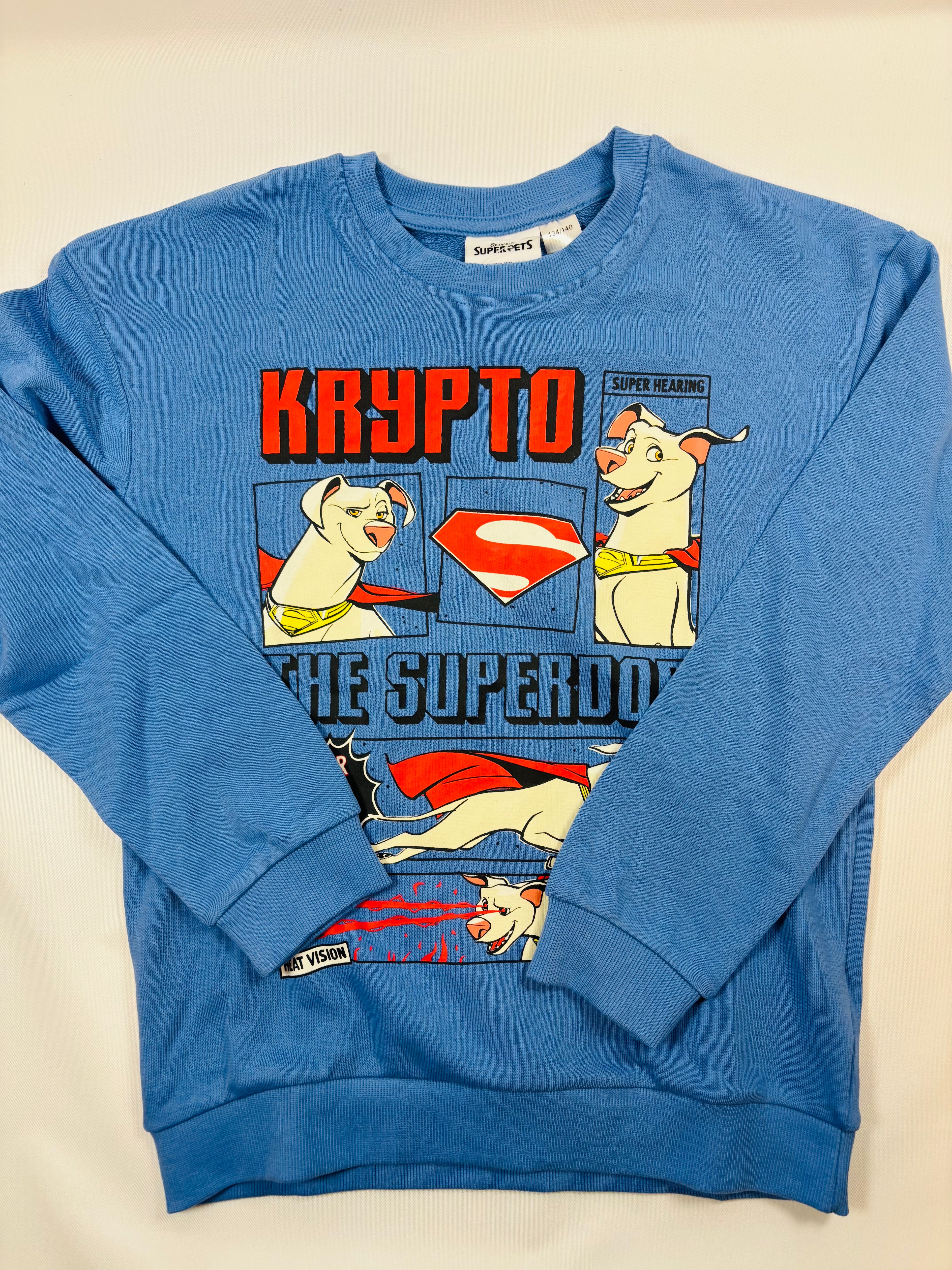 Pull Superpets bleu – Garçon taille 134-140