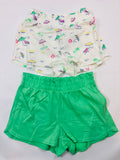 Short vert motifs plage Kiabi – Fille 128 (7-8 ans)