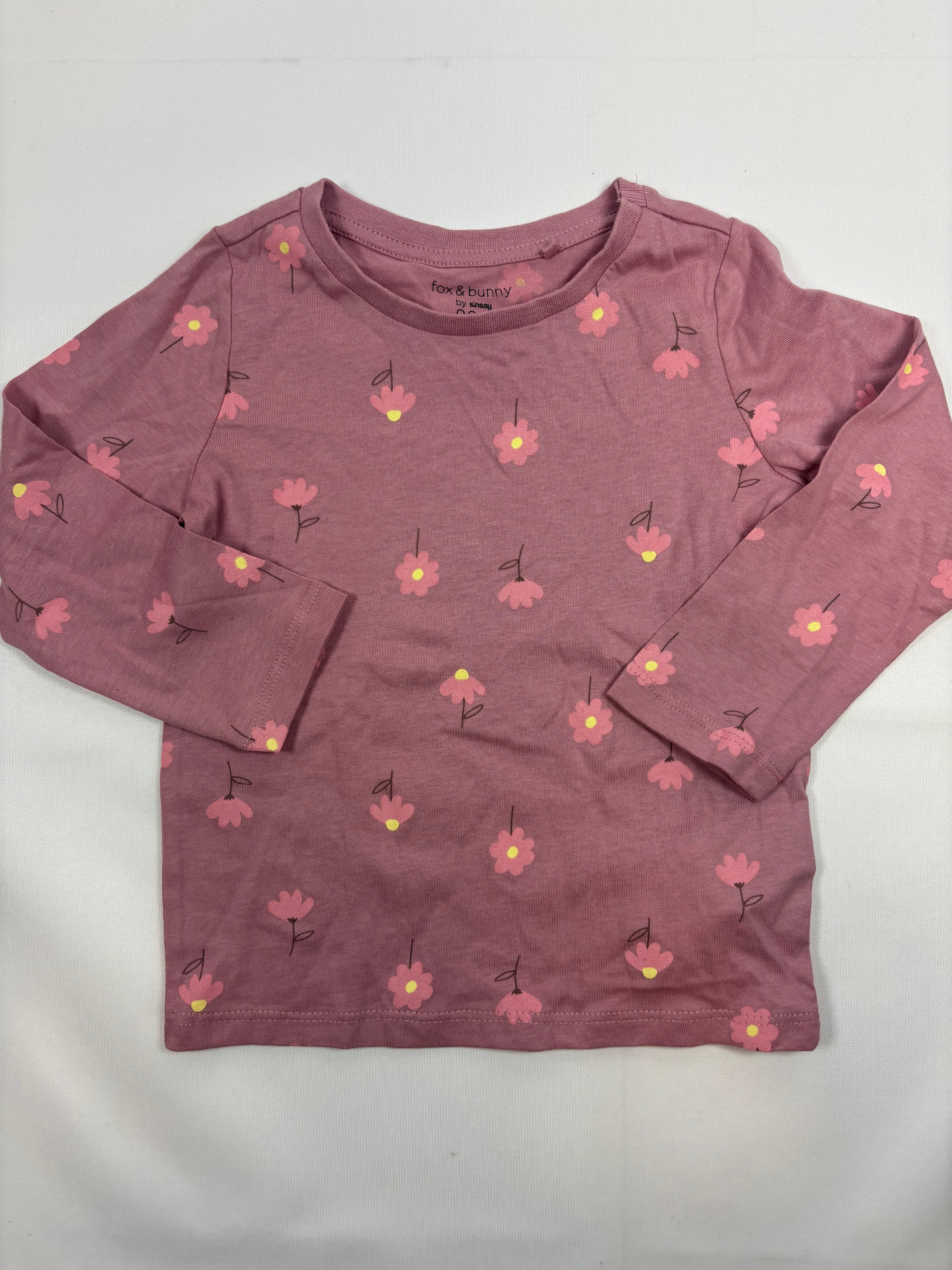 Sweat-shirt rose motif fleurs Fox and Bunny – Taille 98 fille
