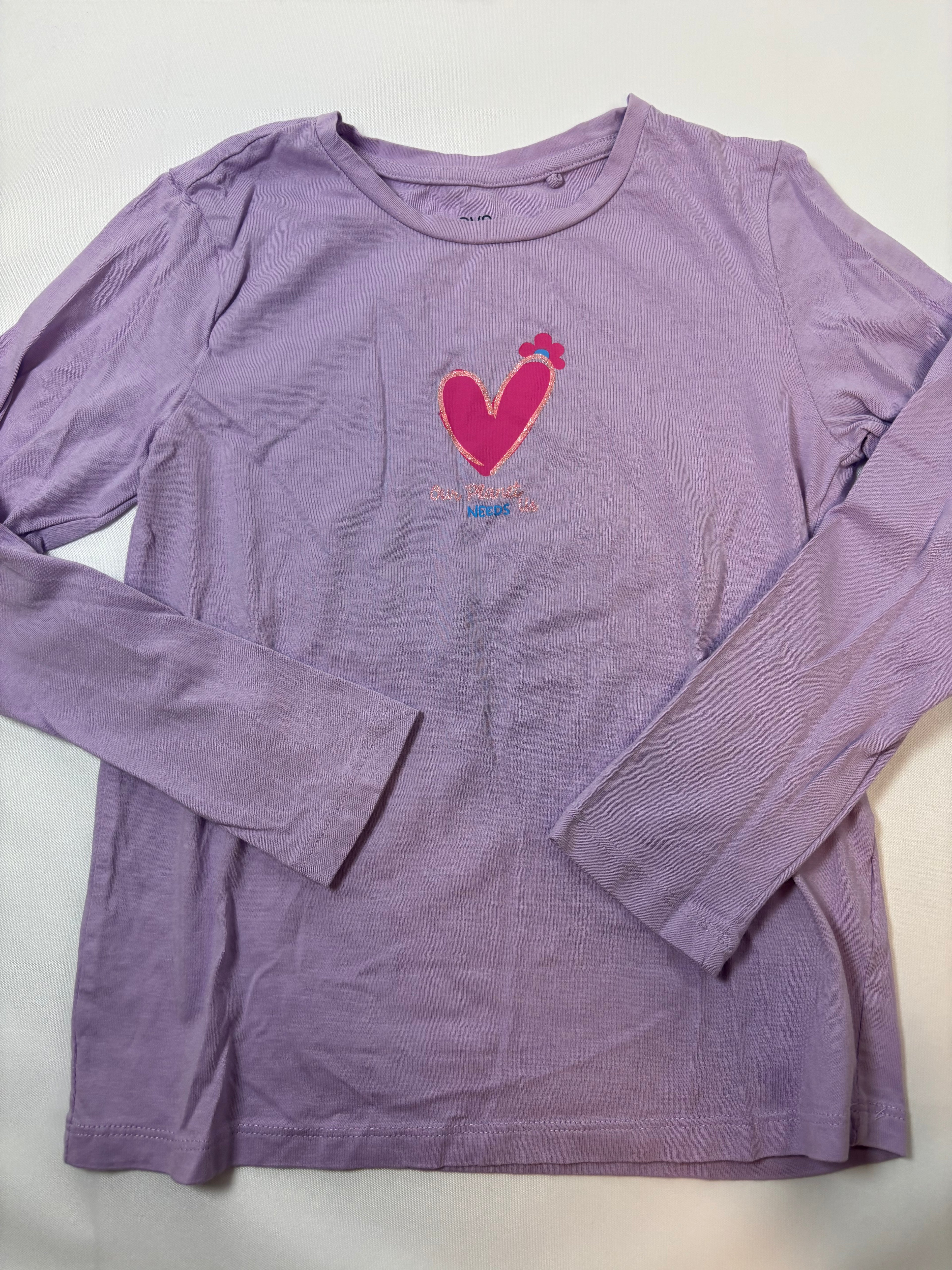 Sweat-shirt violet motif cœur OVS – Taille 134