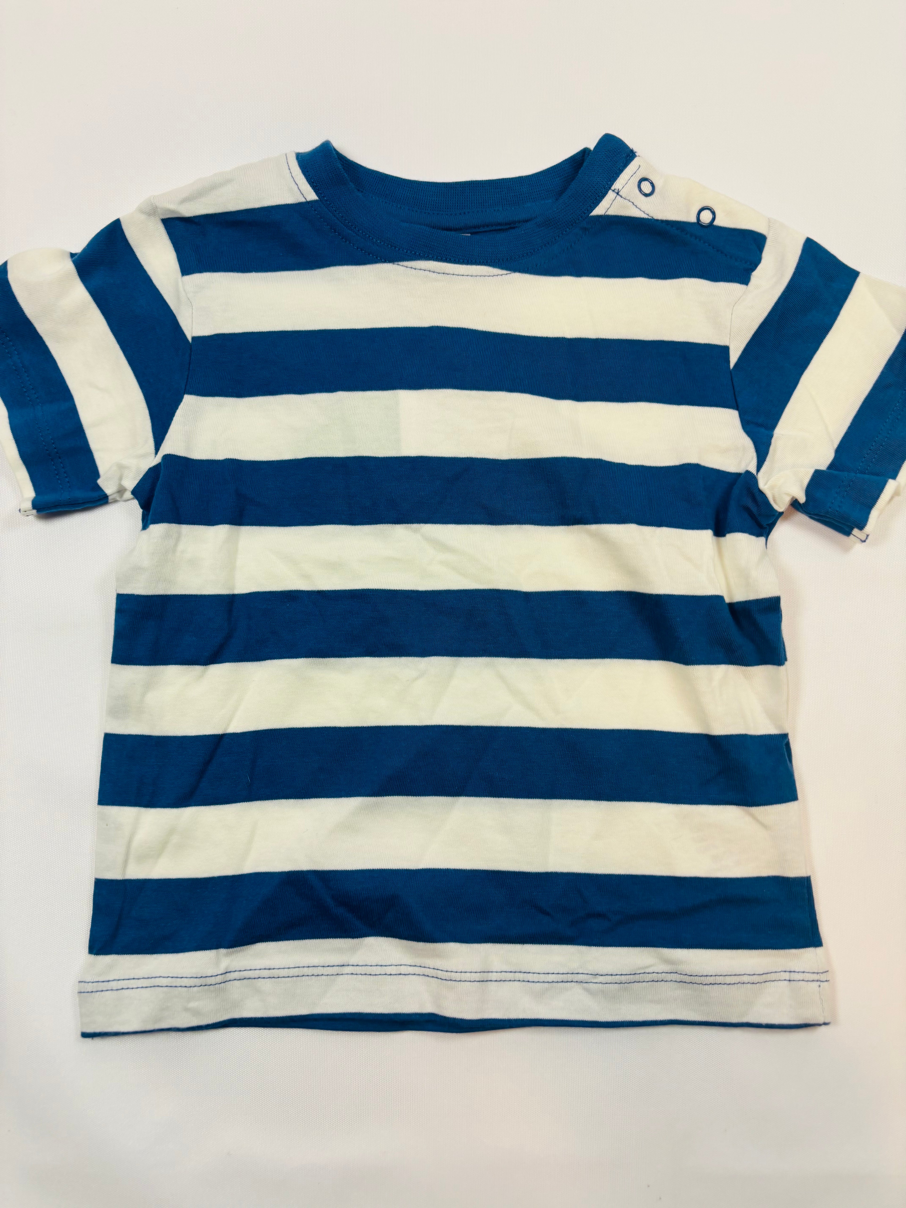 T-shirt manches courtes rayé bleu et blanc garçon 80 - Smile