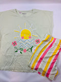 Pyjama t-shirt & short vert pâle motif soleil Pepperts – Fille 146-152 (10-12 ans)