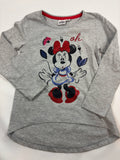 T-shirt manches longues gris motif Minnie fille – Disney – Taille 110