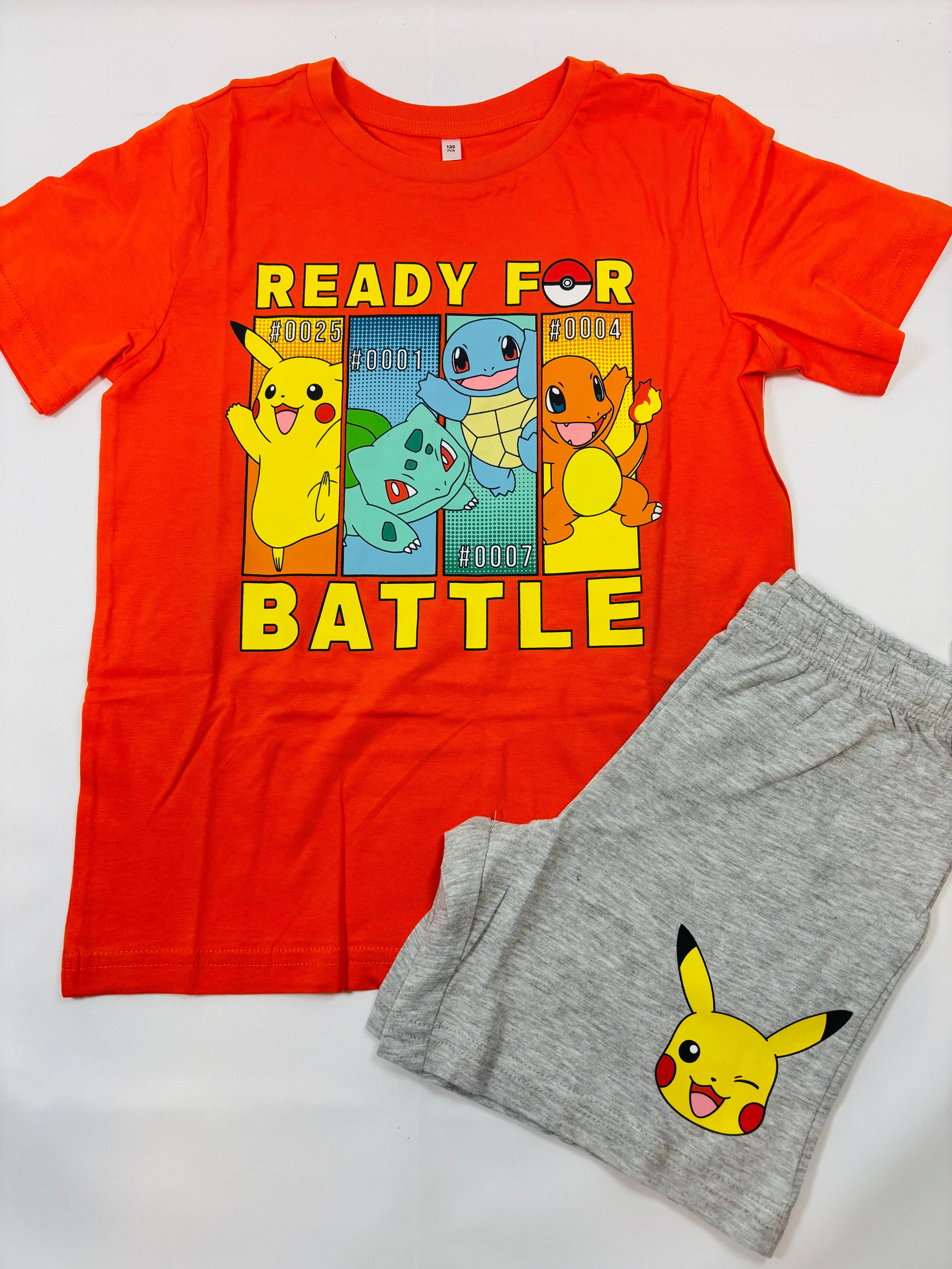 Ensemble t-shirt & short motif Pokémon – Orange & Noir 122 (C&A)