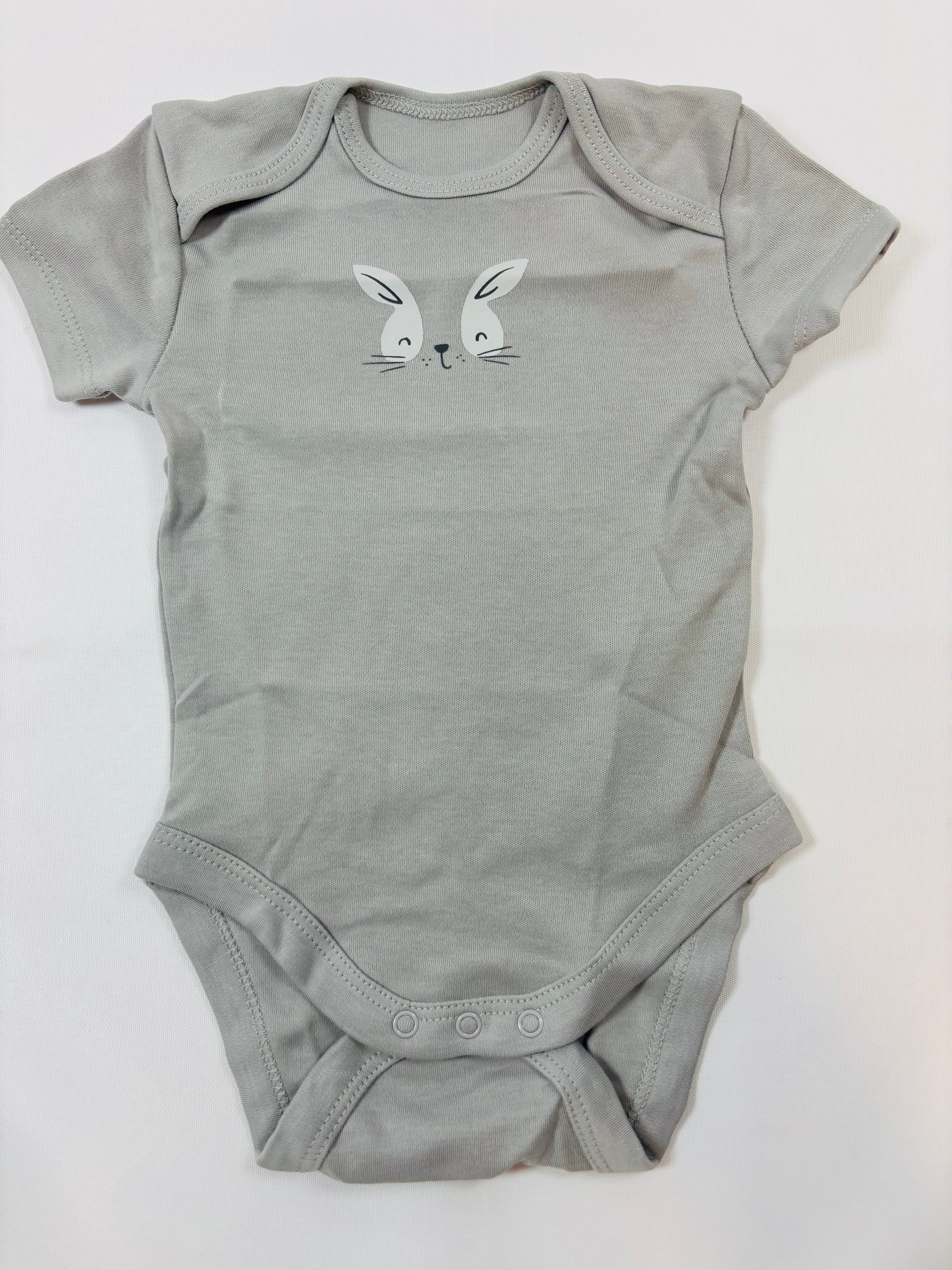 Body gris motif lapin – Unisexe – 68