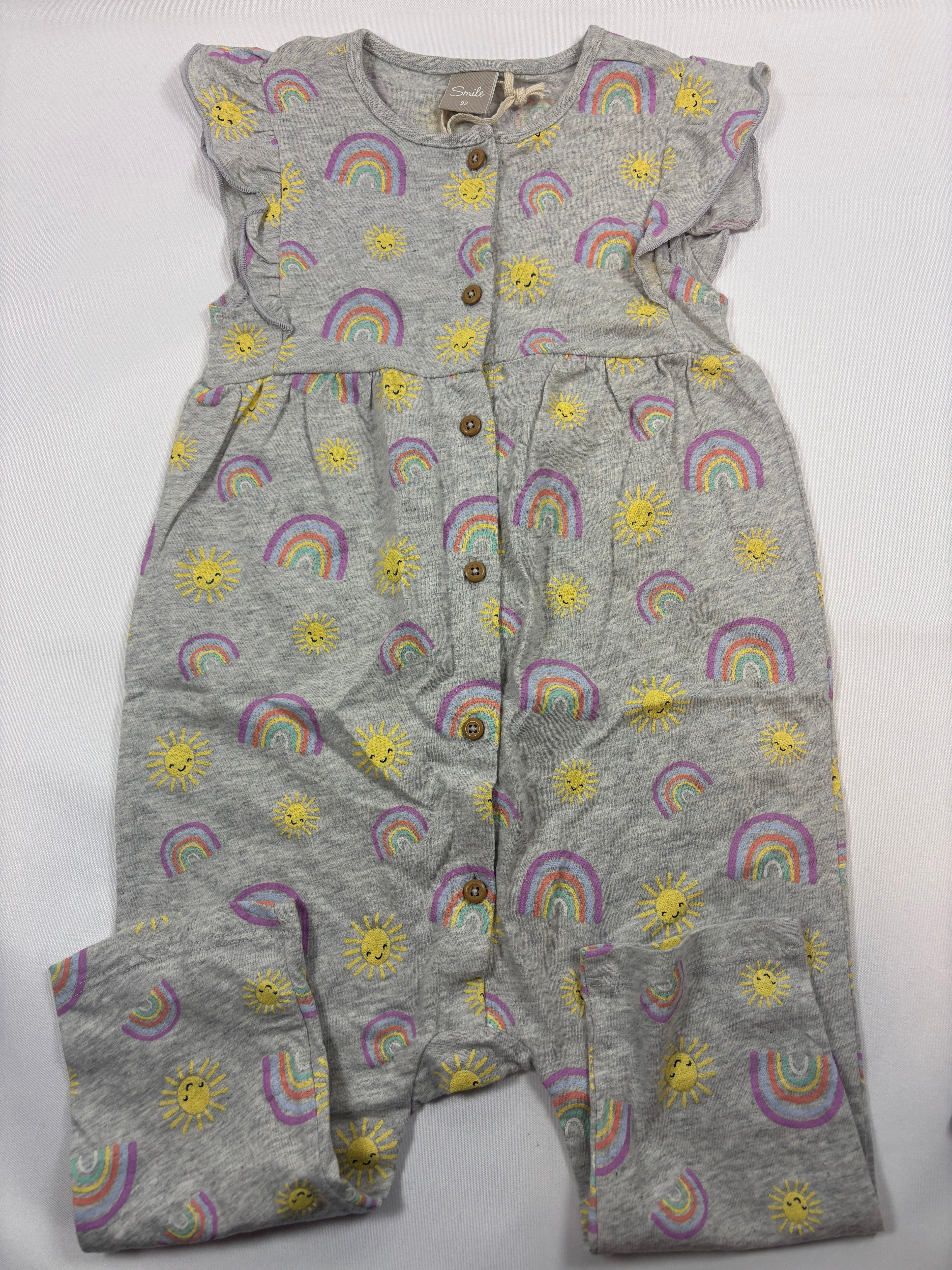 Combinaison fille grise motifs arc-en-ciel 92 - Smile