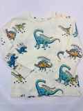T-shirt manches longues blanc motifs dinosaure garçon 104 - Primark