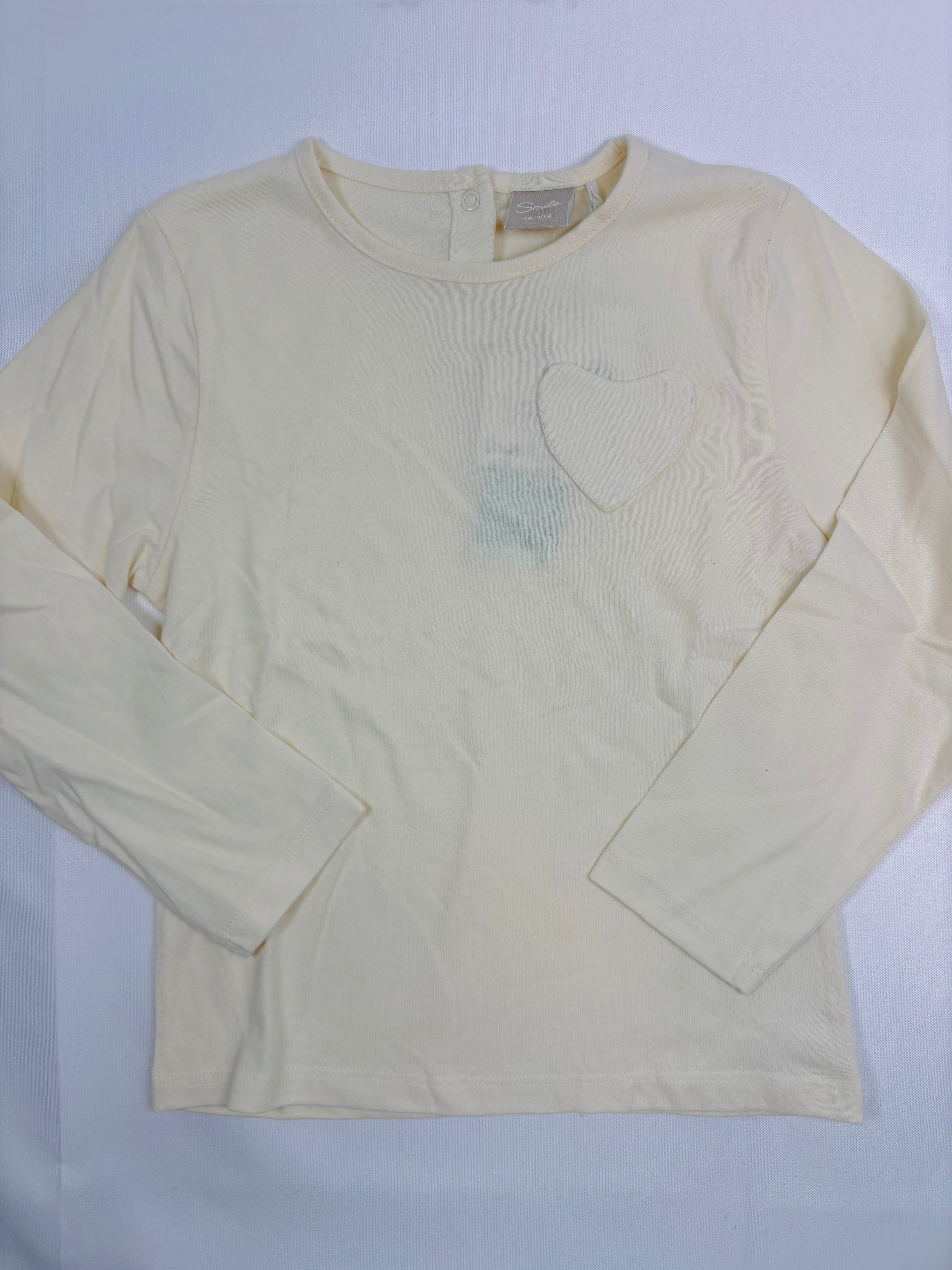 Sweat-shirt beige Smile – fille, 98–104