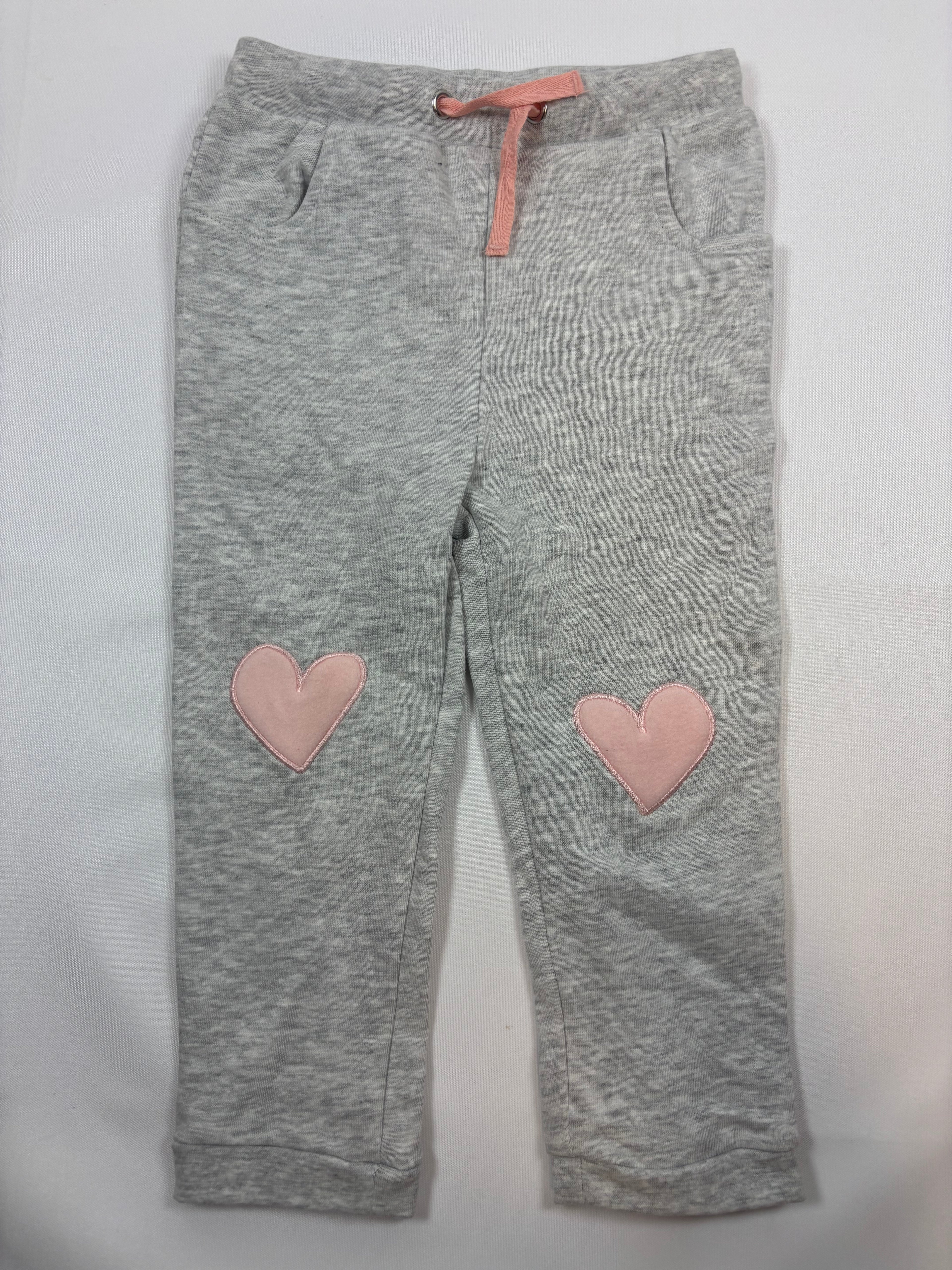 Pantalon doublé rose motif cœur – Orchestra – Fille 86