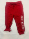 Pantalon de jogging Orchestra fille rouge "I Love Minnie" – Taille 80