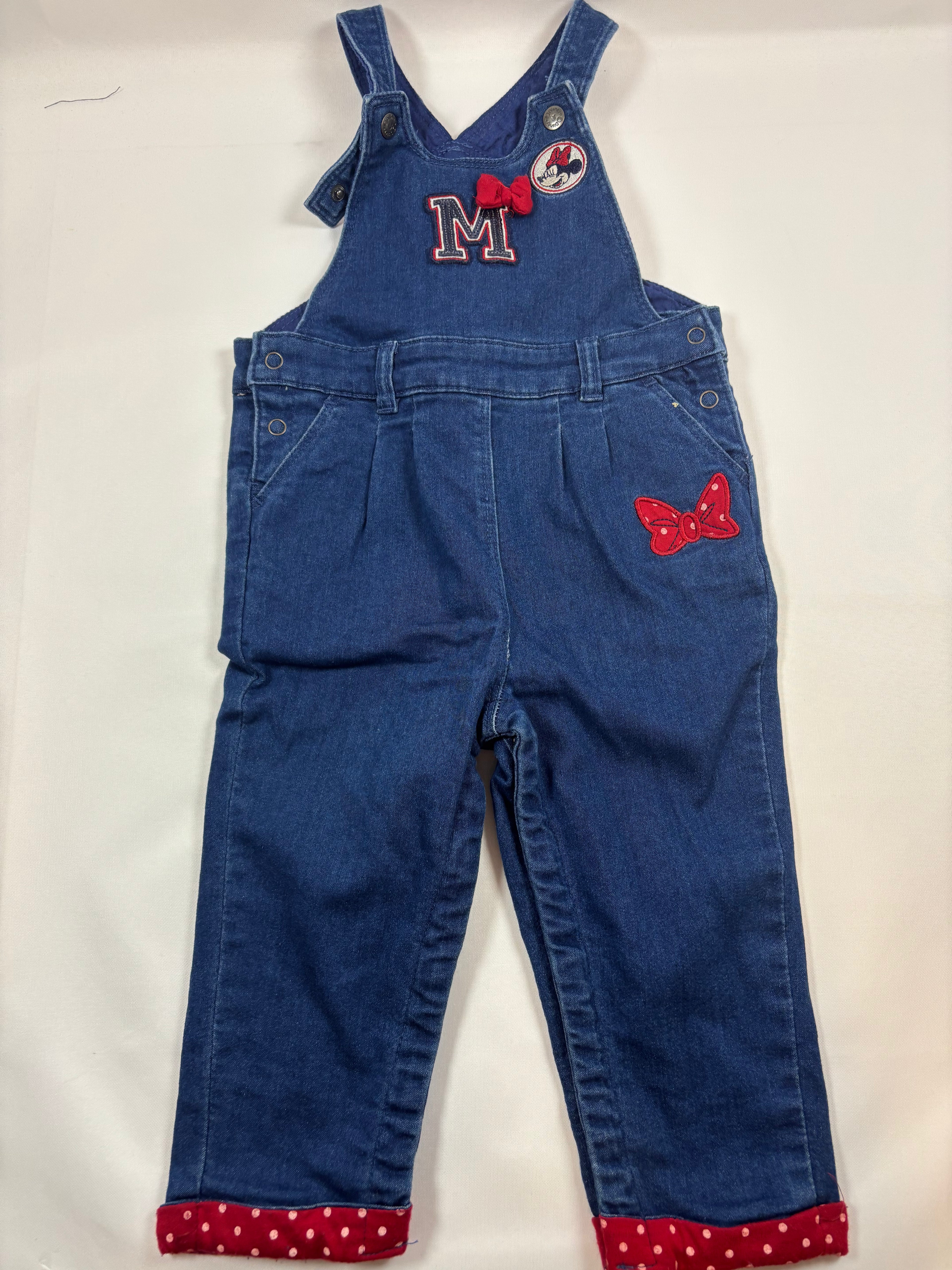 Salopette en jeans bleu motif Minnie fille – Orchestra – Taille 86