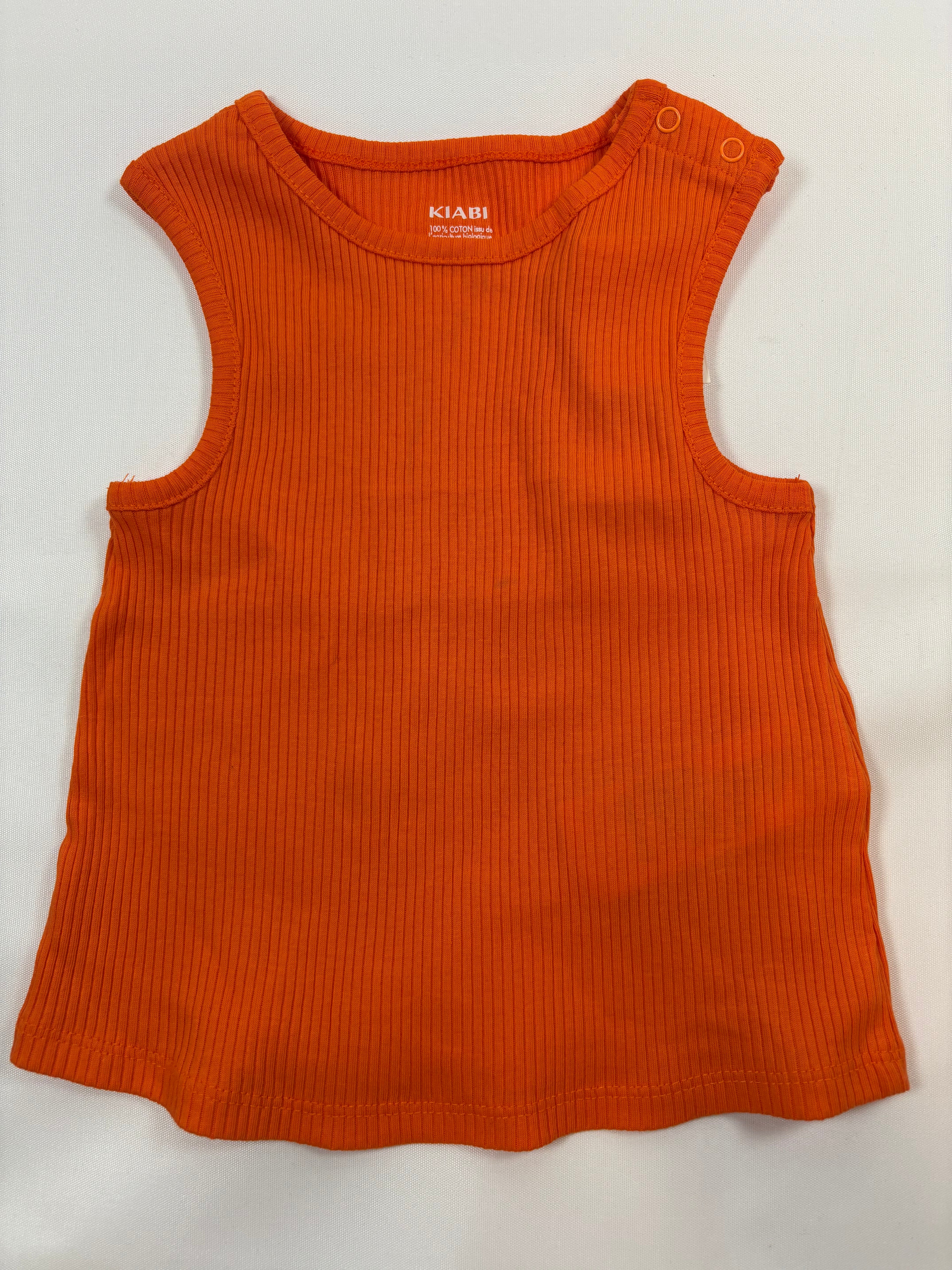 Débardeur orange uni – Fille – 74