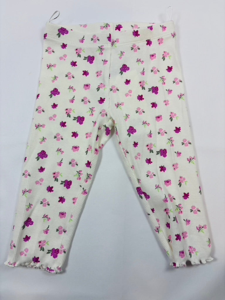 Legging blanc motif fleurs C&A – Fille