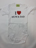 Body manches courtes blanc "Mom and Dad" Impidimpi – Taille 74-80