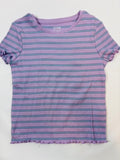 T-shirt violet rayé bleu fille – taille 128