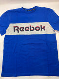 T-shirt garçon bleu logo blanc et gris 164 - Reebok