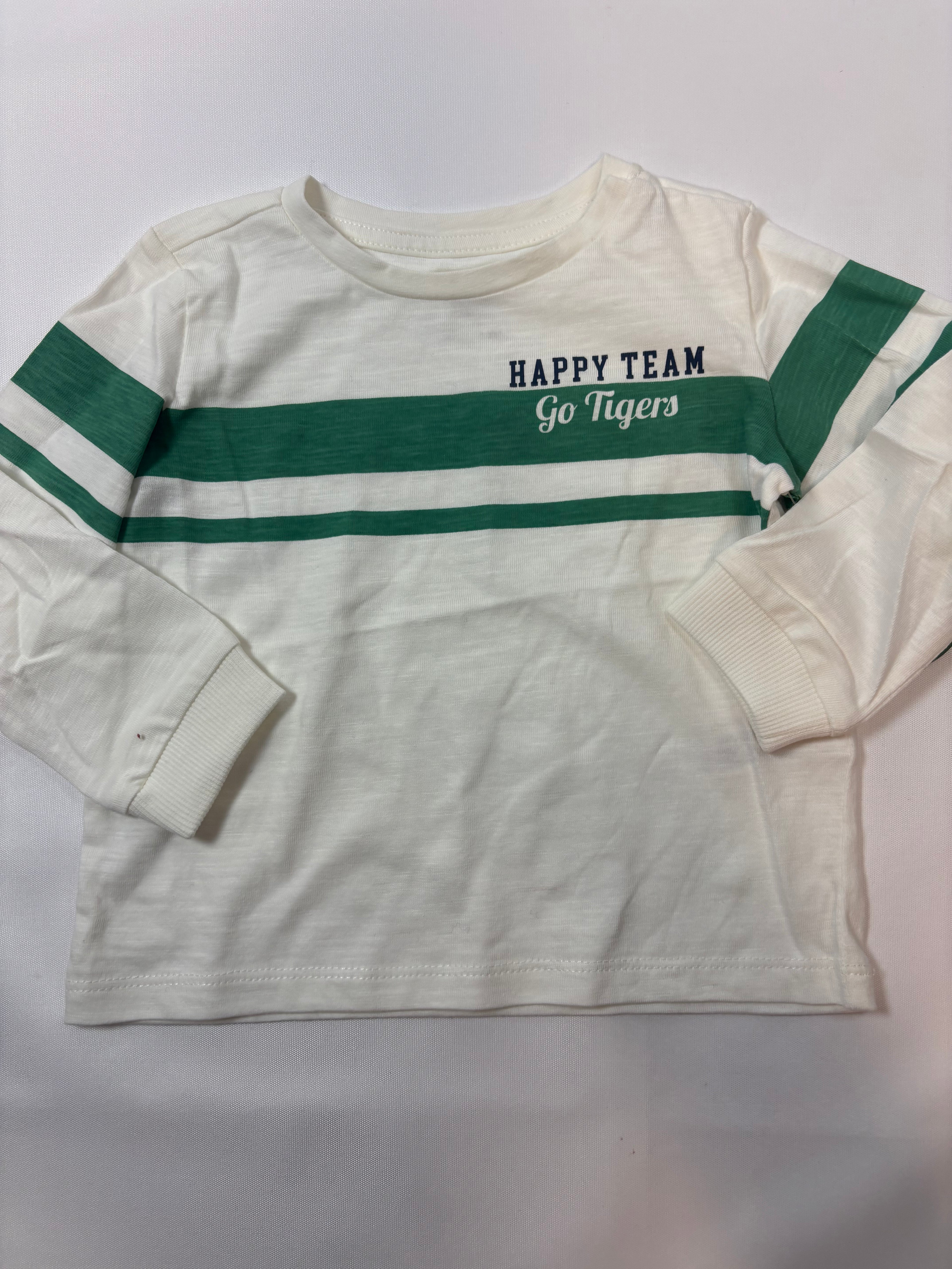 Sweat-shirt blanc et vert uni – Smile – Garçon 74