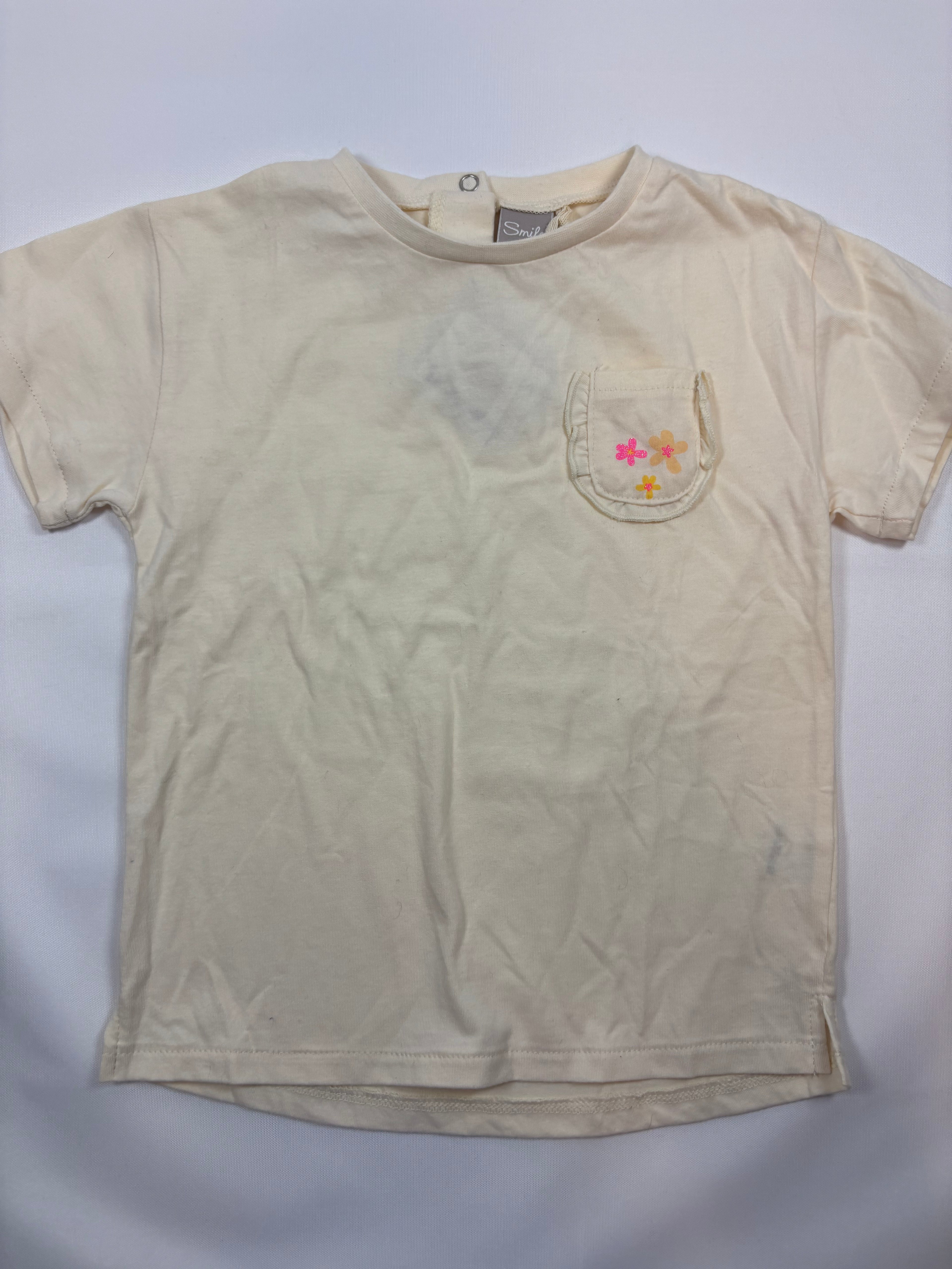 T-shirt beige uni fille (taille 98-104)