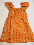Robe fille orange motifs fleuris 164 - Losan