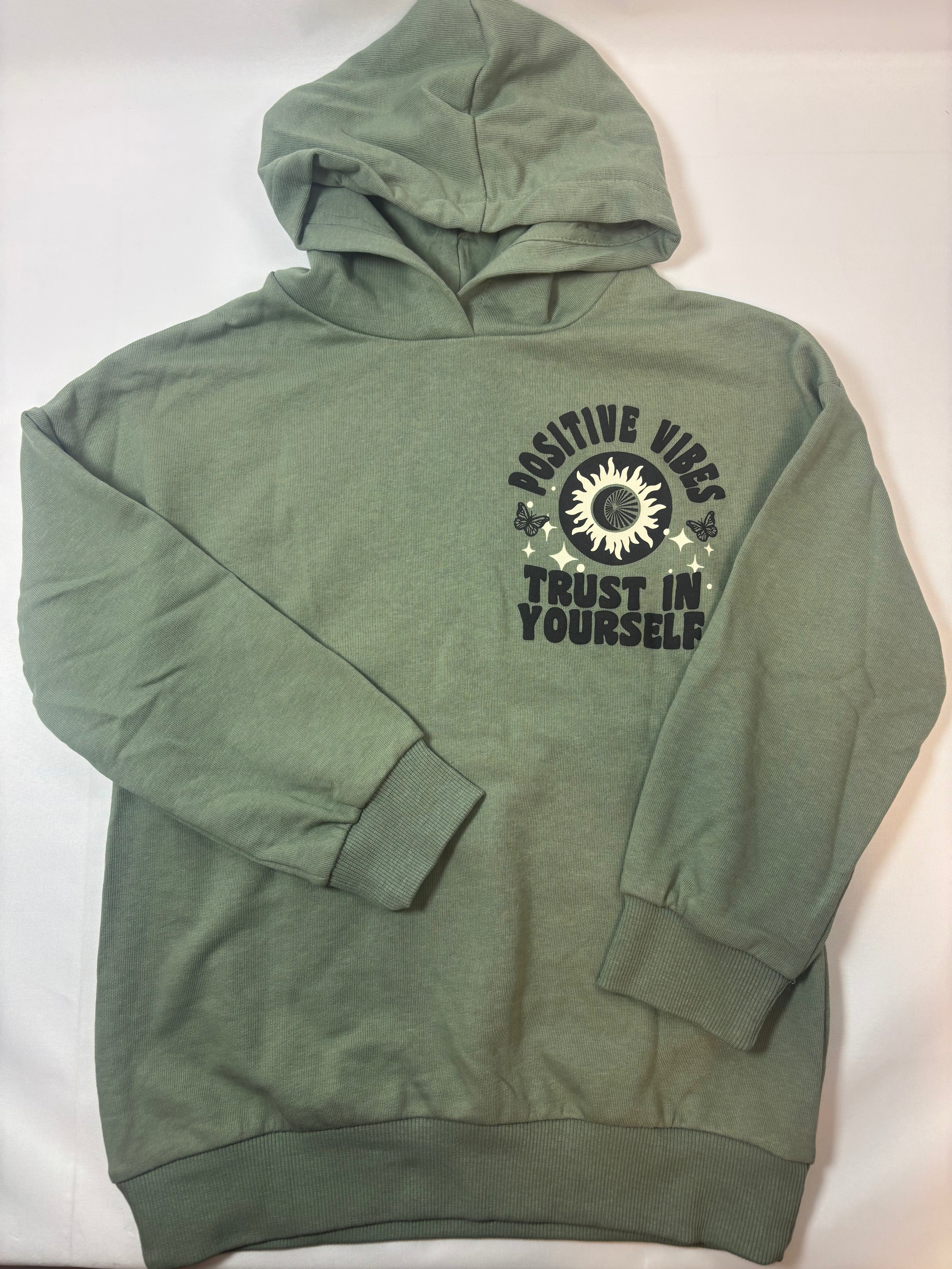 Pull à capuche vert uni – C&A – Fille 128
