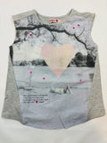 T-shirt gris motif cœur - Boboli - 116