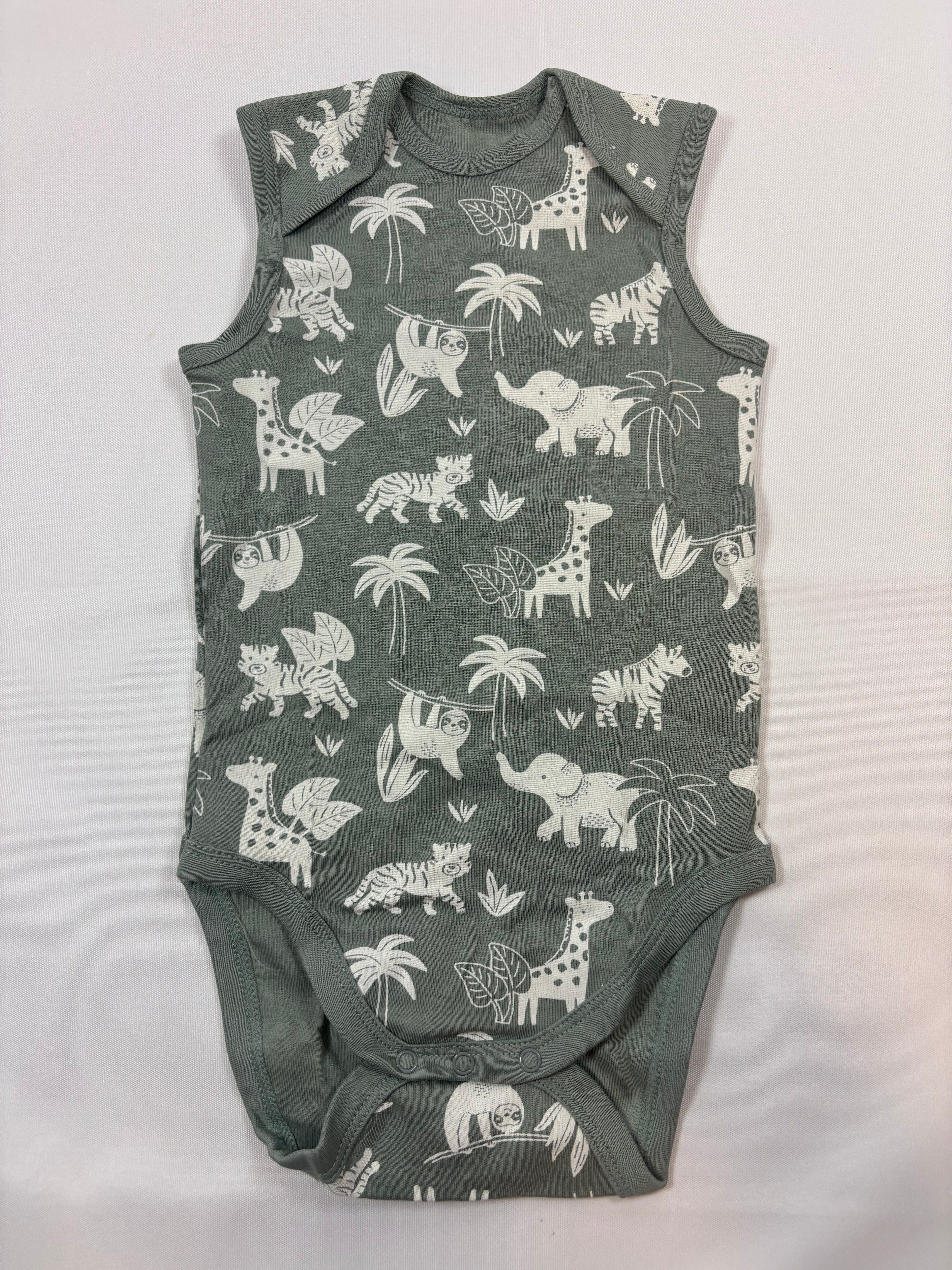 Body gris motif animaux de la jungle garçon – taille 80