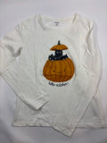 T-shirt manches longues blanc motif citrouille fille – Taille 140
