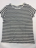T-shirt rayé blanc et noir fille – taille 140
