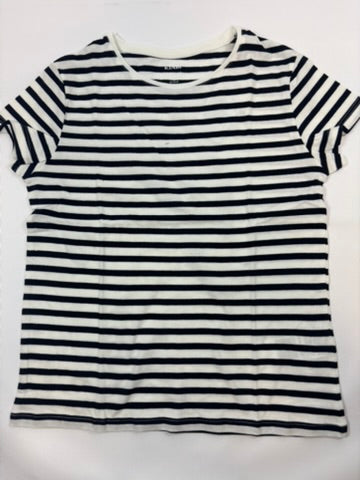 T-shirt rayé blanc et noir fille – taille 140