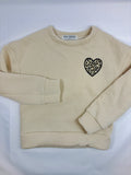 Pull fille beige motif léopard – Mini Mignon