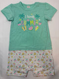 Pyjama court bleu et blanc – Smile