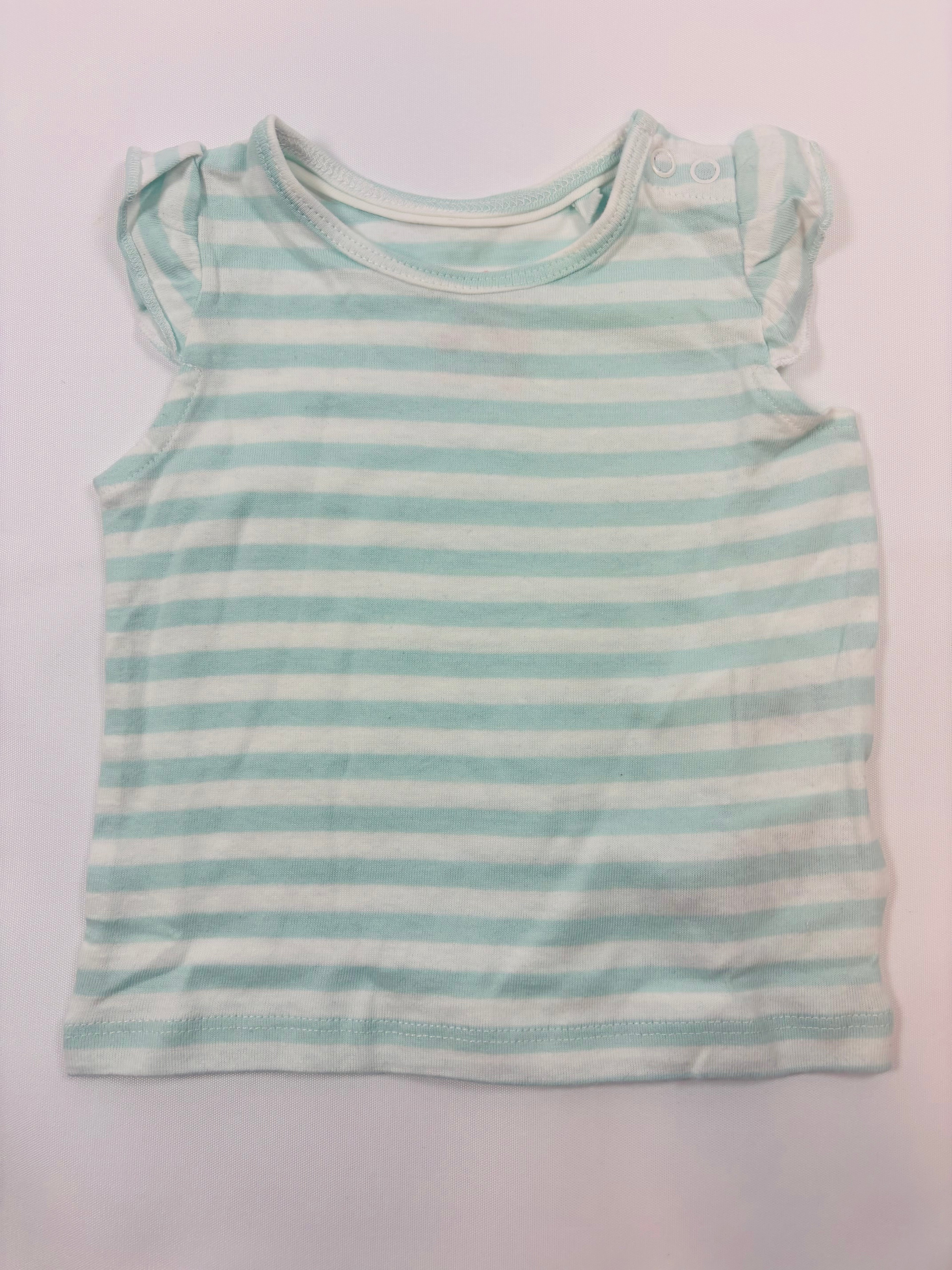 T-shirt rayé bleu et blanc fille Lupilu – Taille 62/68 (neuf)