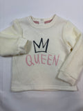 Pull blanc inscription "Queen" noir – Orchestra – Fille 86