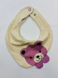 Bavoir blanc motif ours fille - Smile